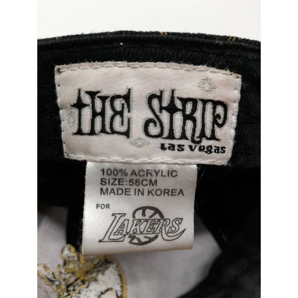 The Strip Las Vegas For Lakers Cap Hat Skulls Crown Dominoes black Yellow